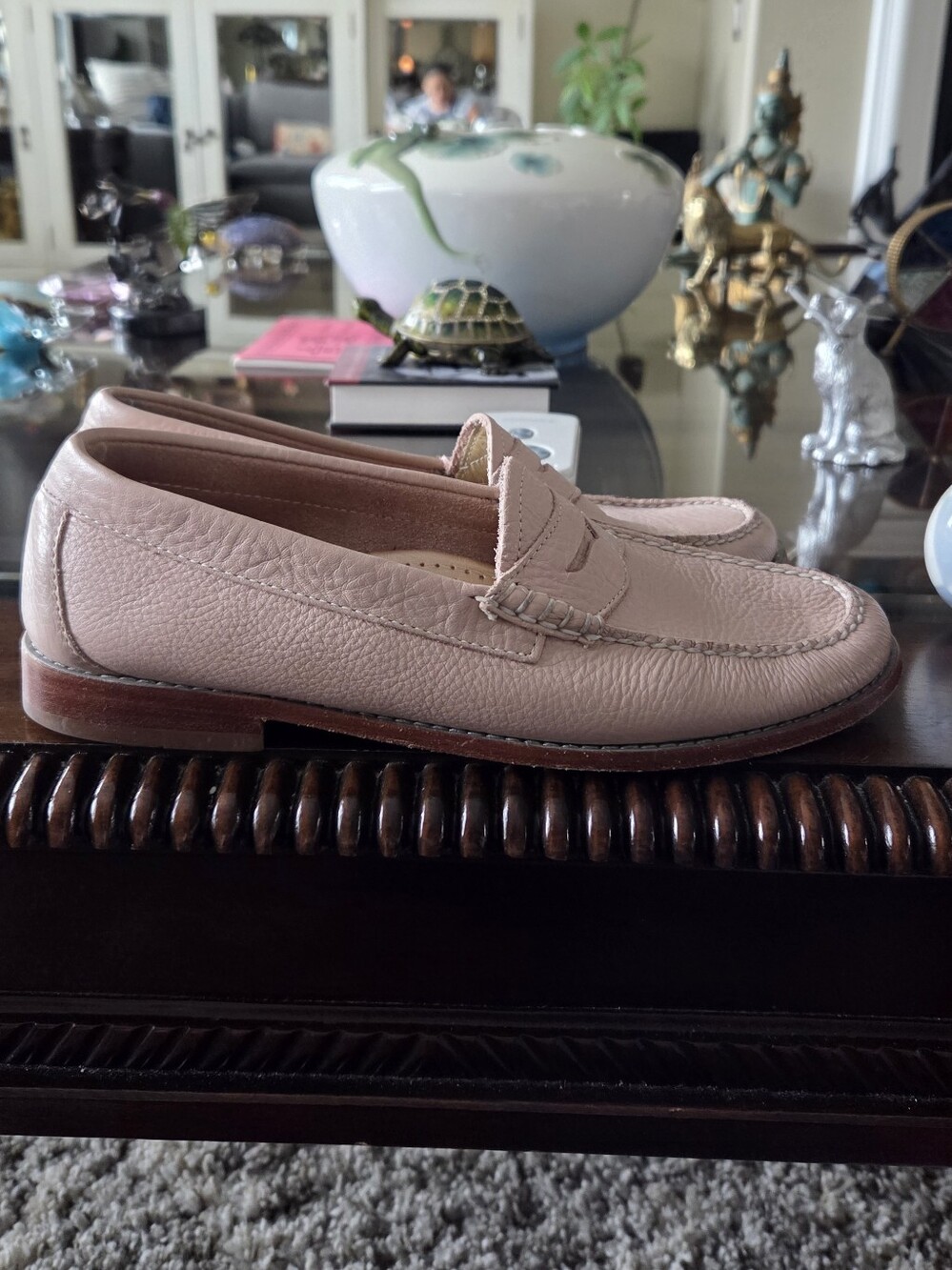 Weejuns G.H. Bass & Co. Women's Leather Penny Loafers in Blush Pink